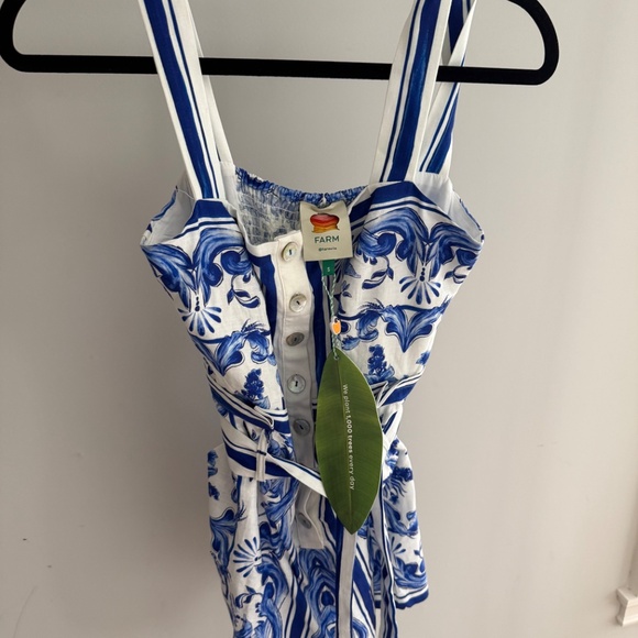 Farm Rio Blue and White Romper - Picture 4 of 8